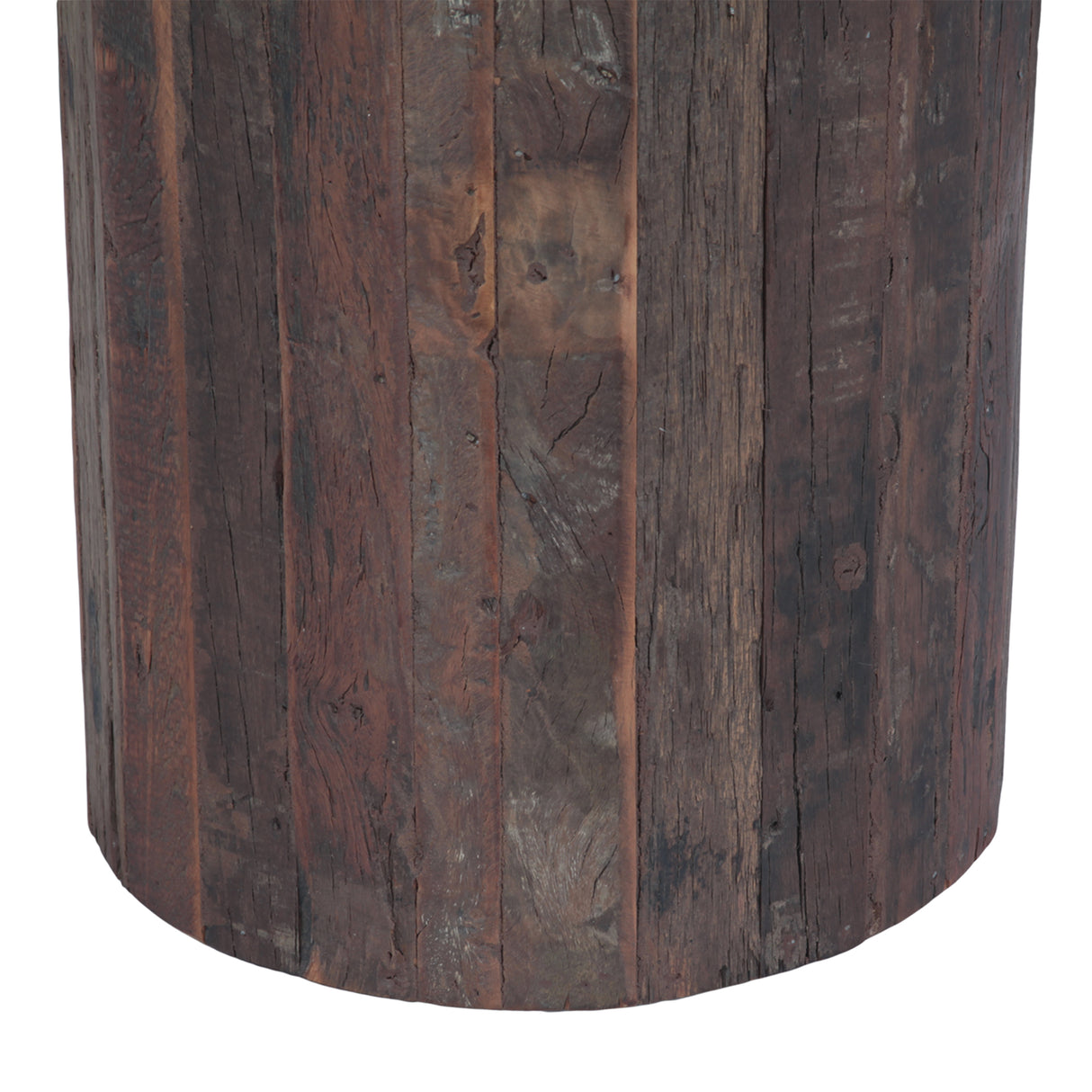 Hickory 26" Brown Side Table in Reclaimed Wood