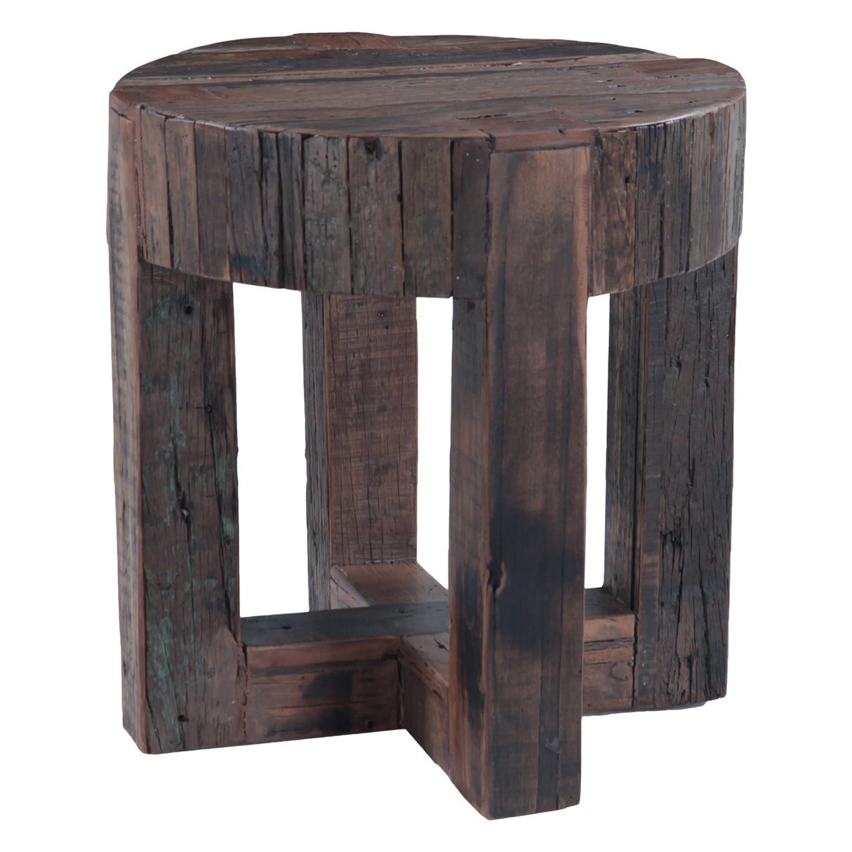Harbor 24" Side Table with Cross Base in Reclaimed Wood by Home Trends & Design at Eve Furniture