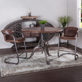 Industrial Loft 48" Adjustable Round Dining Table in Weathered Teak by Home Trends & Design at Eve Furniture