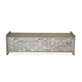 Ibizia 60" Storage Bench in Vintage Teal Reclaimed Wood