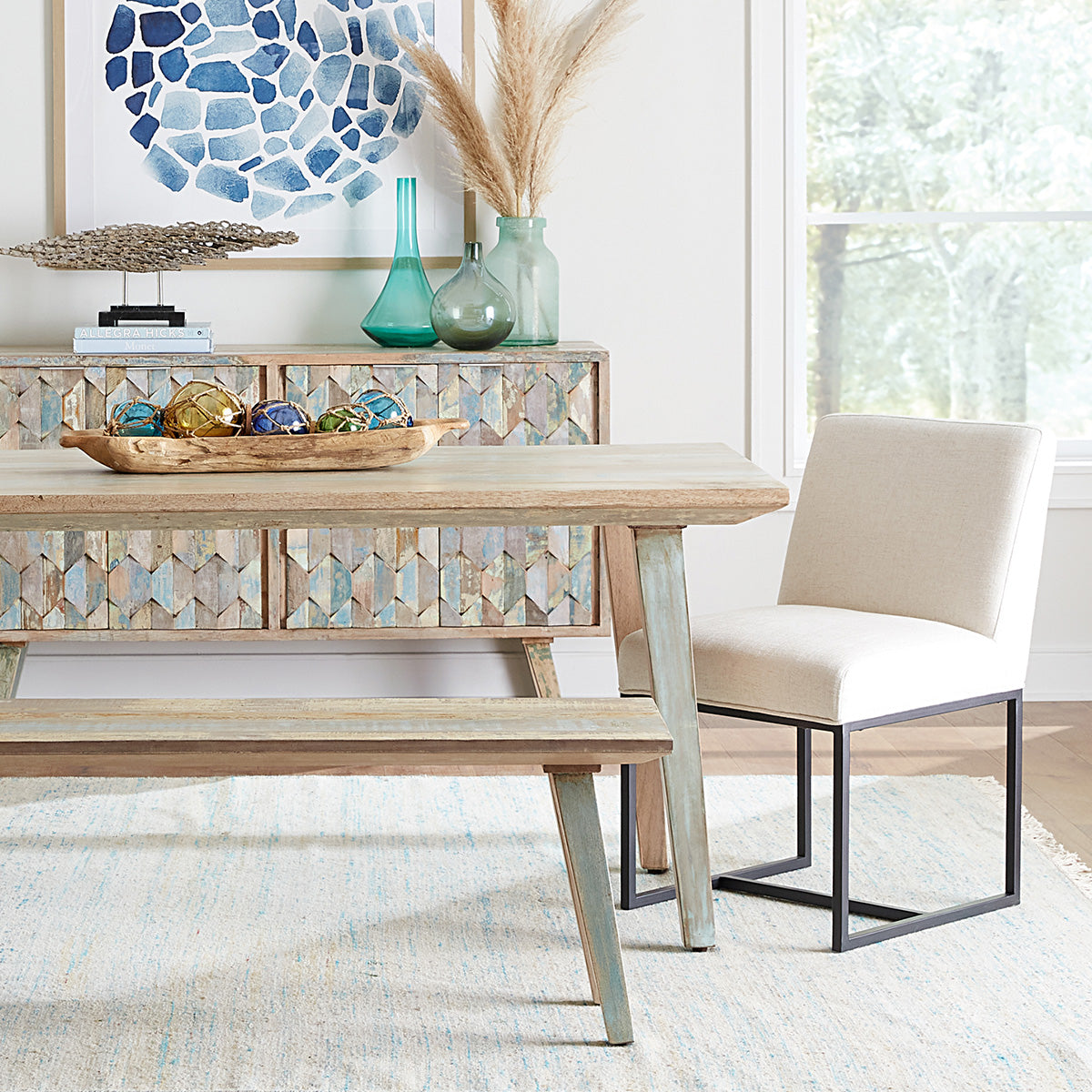 Ibizia 66" Dining Table in Vintage Teal Reclaimed Wood by Home Trends & Design at Eve Furniture