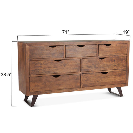 London Loft 71" Dresser in Walnut by Home Trends & Design at Eve Furniture