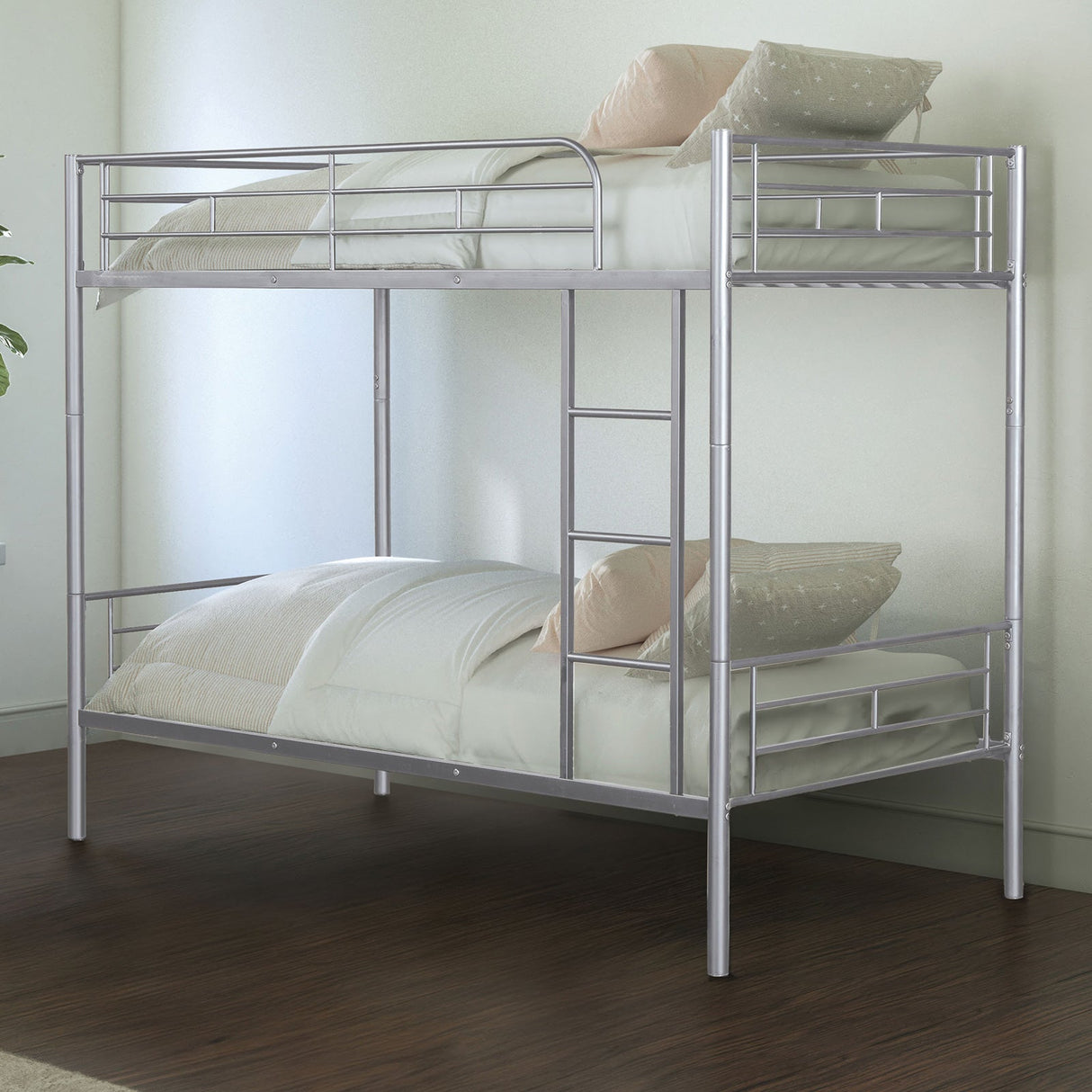 Plutus Silver Twin/Twin Metal Bunkbed