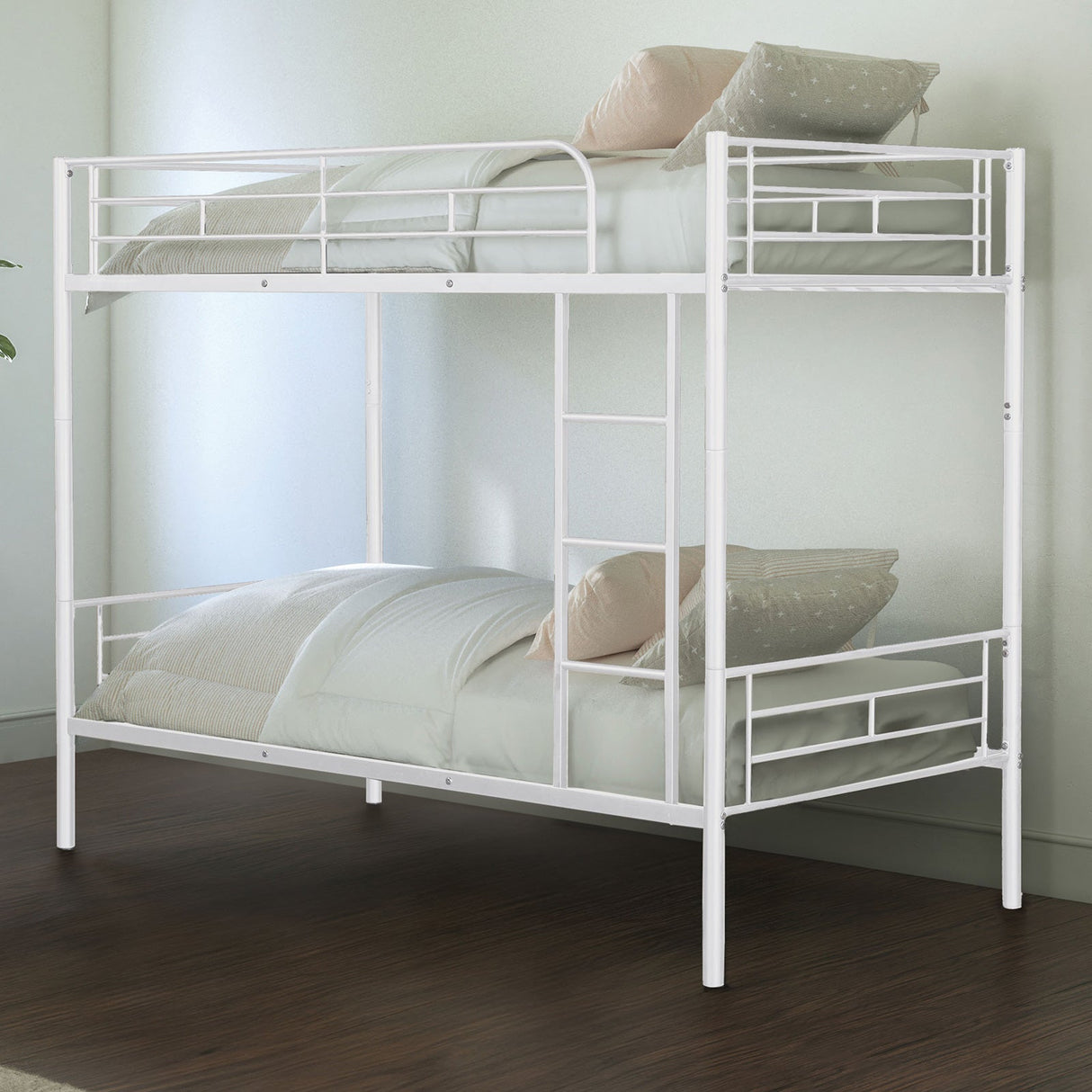 Plutus White Twin/Twin Metal Bunkbed