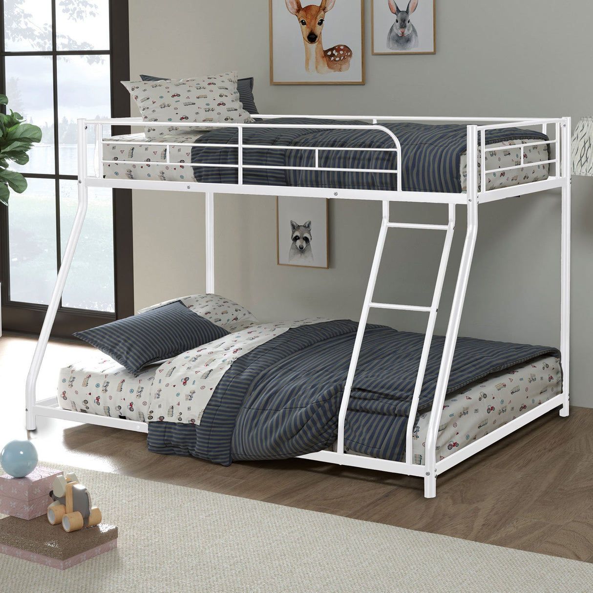 Panos White Twin/Full Metal Bunkbed