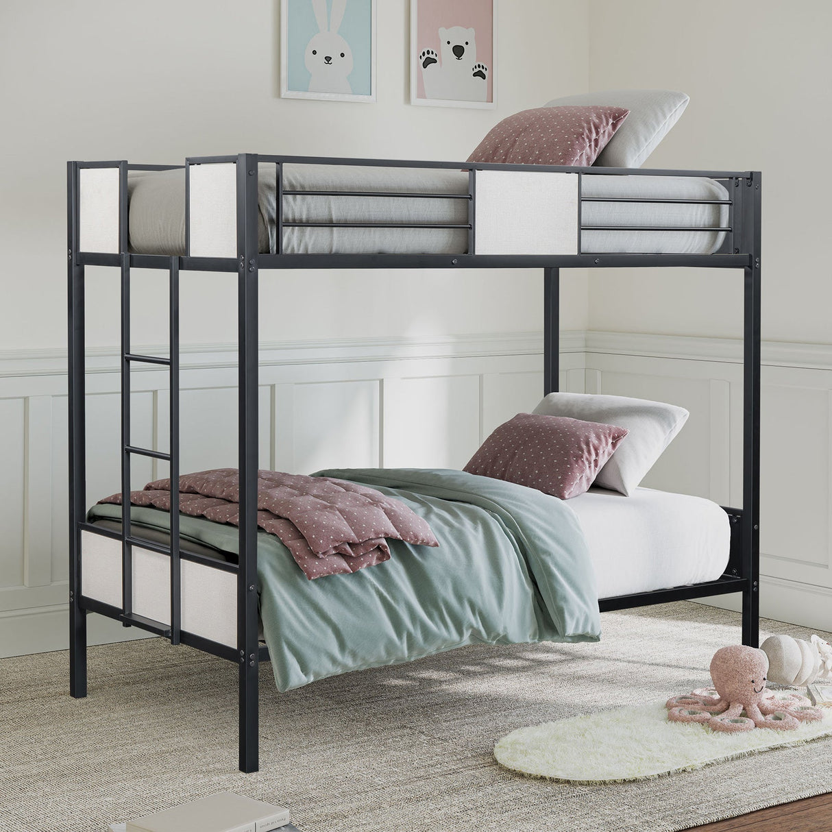 Molton Black Twin/Twin Metal Bunkbed