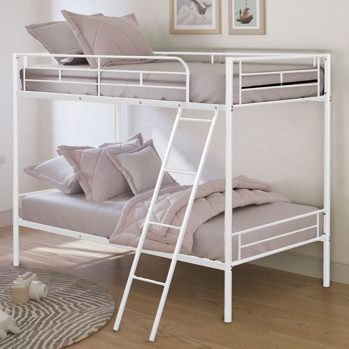 Hector White Twin/Twin Metal Bunkbed