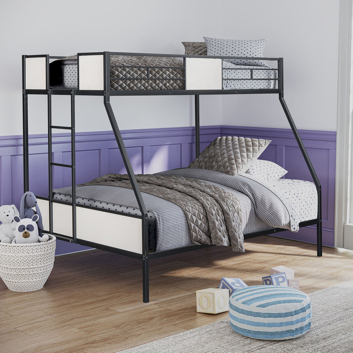 Molton Black Twin/Full Metal Bunkbed