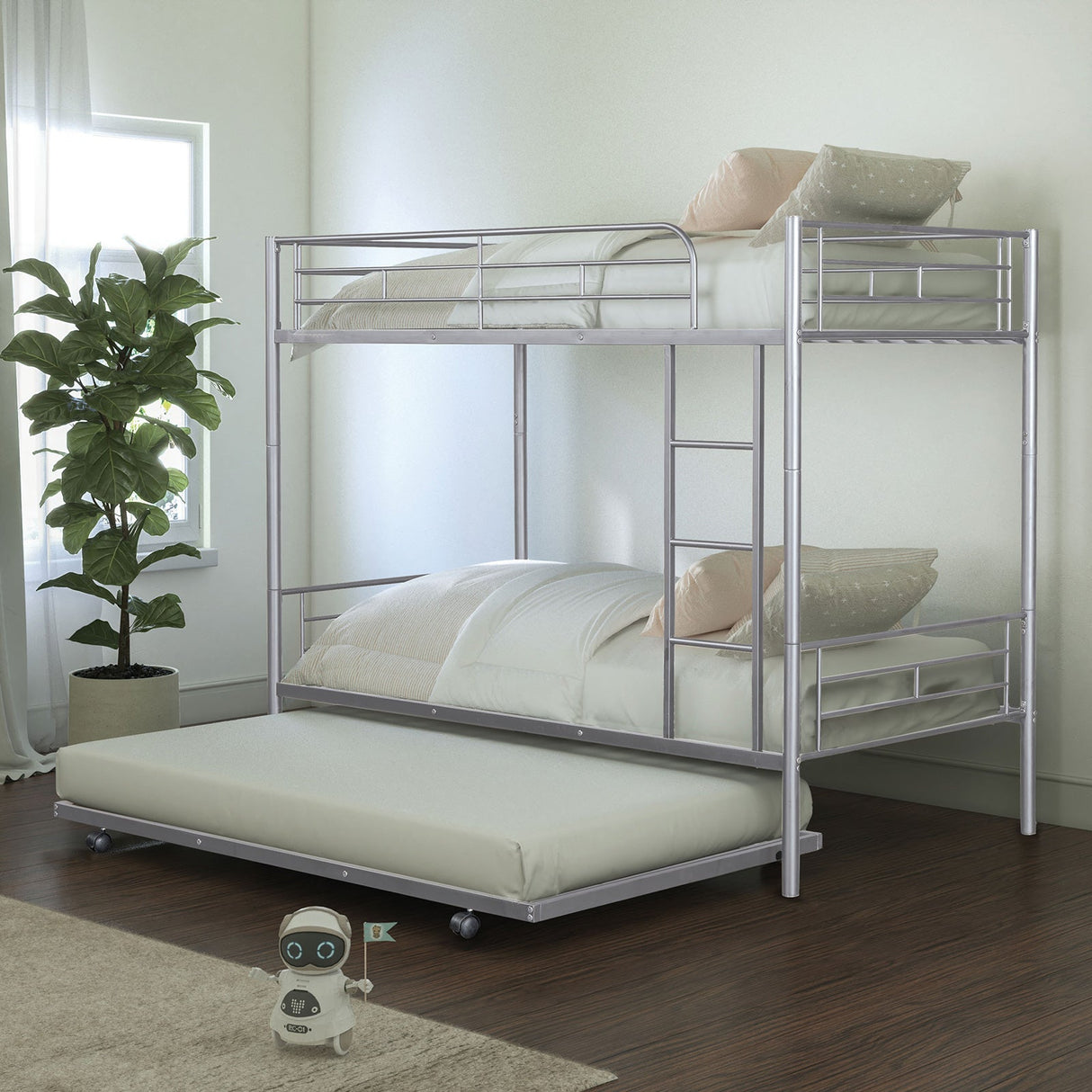 Philotus Silver Twin/Twin Bunkbed + Trundle