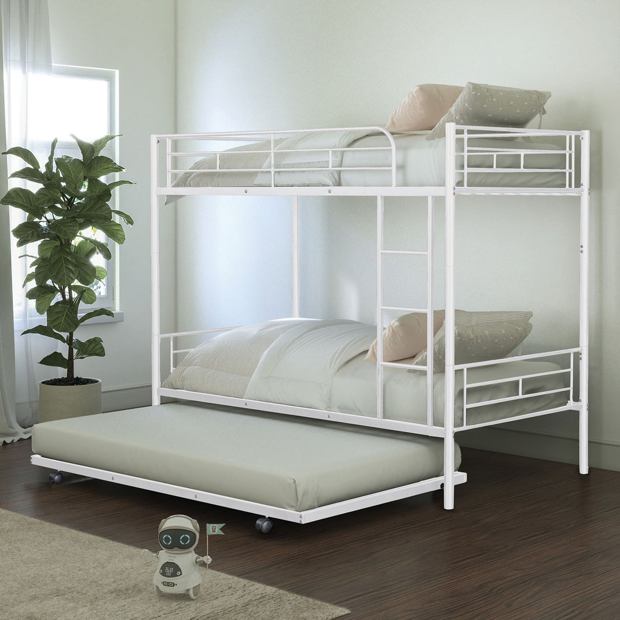 Philotus White Twin/Twin Bunkbed + Trundle