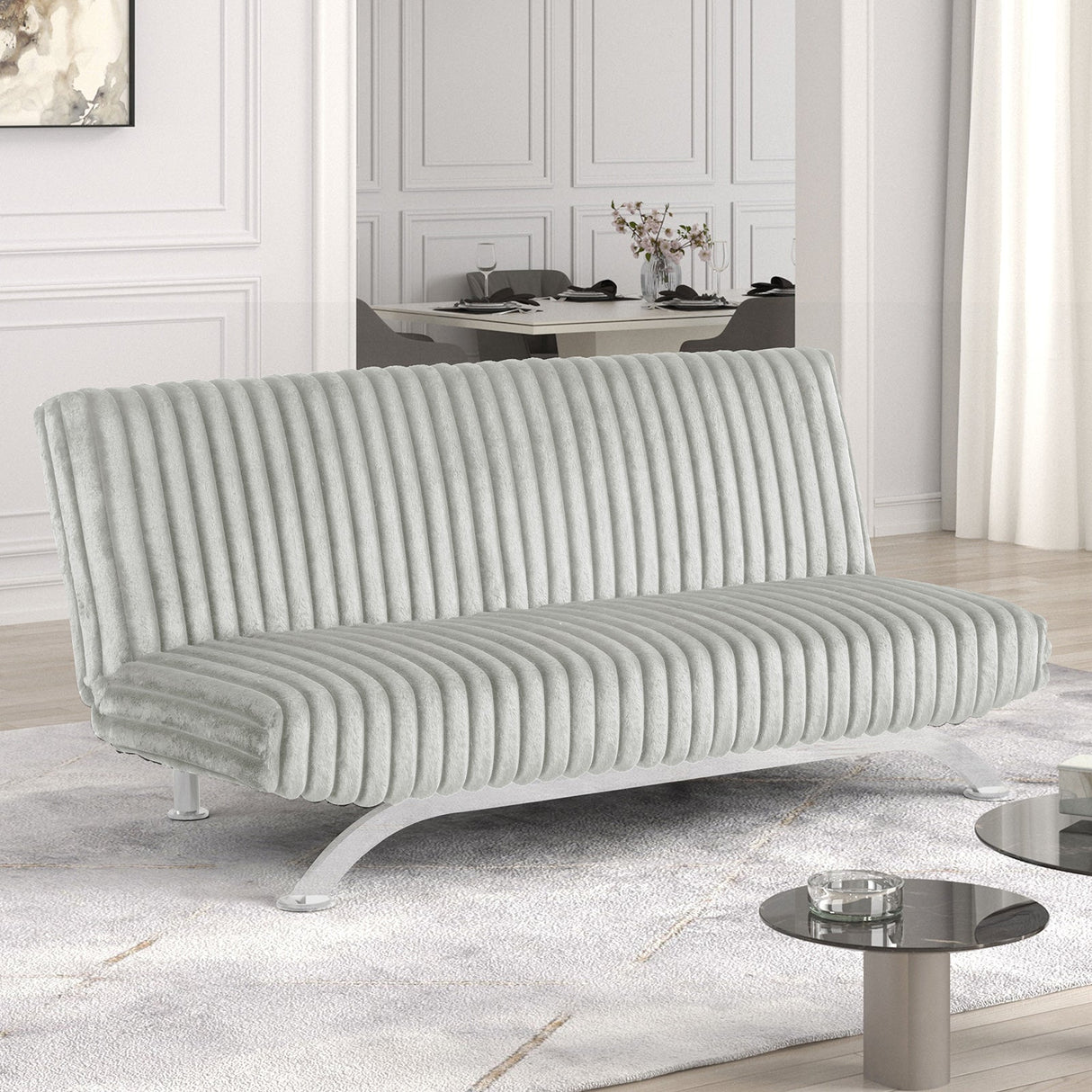 Villeneuve Light Gray Futon Sofa Bed