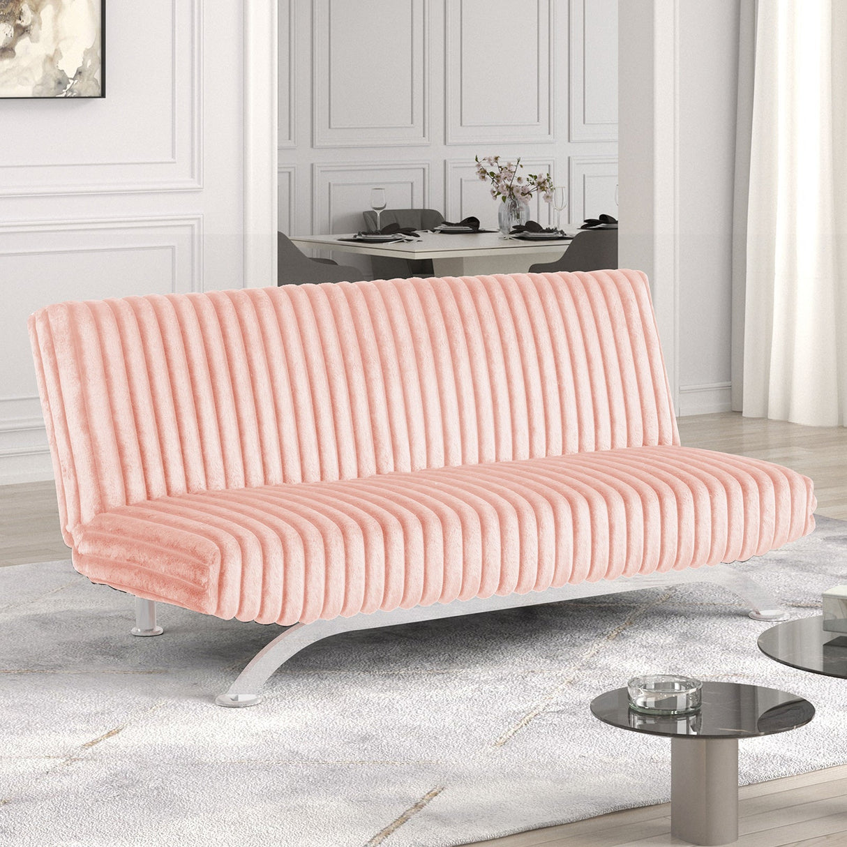 Villeneuve Pink Futon Sofa Bed