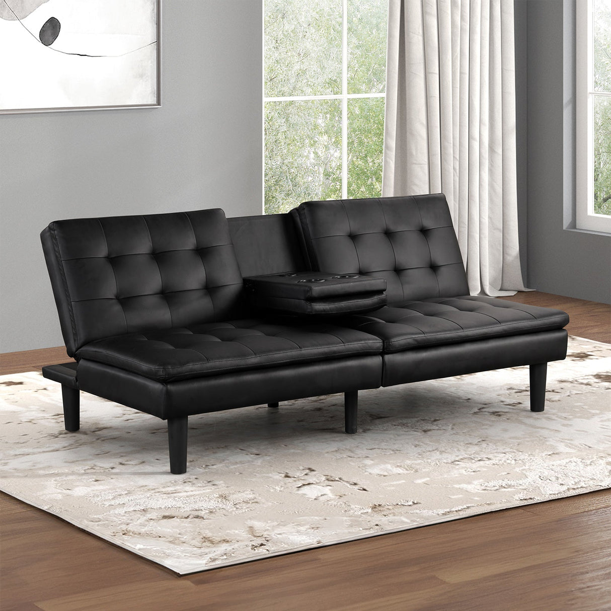 Eidsberg Black Futon Sofa Bed