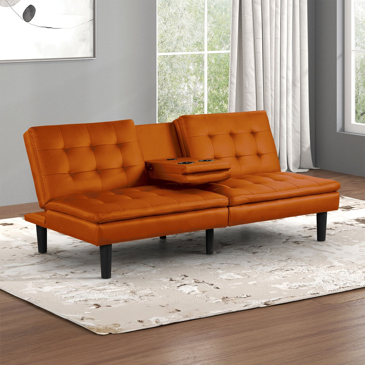 Eidsberg Orange Futon Sofa Bed