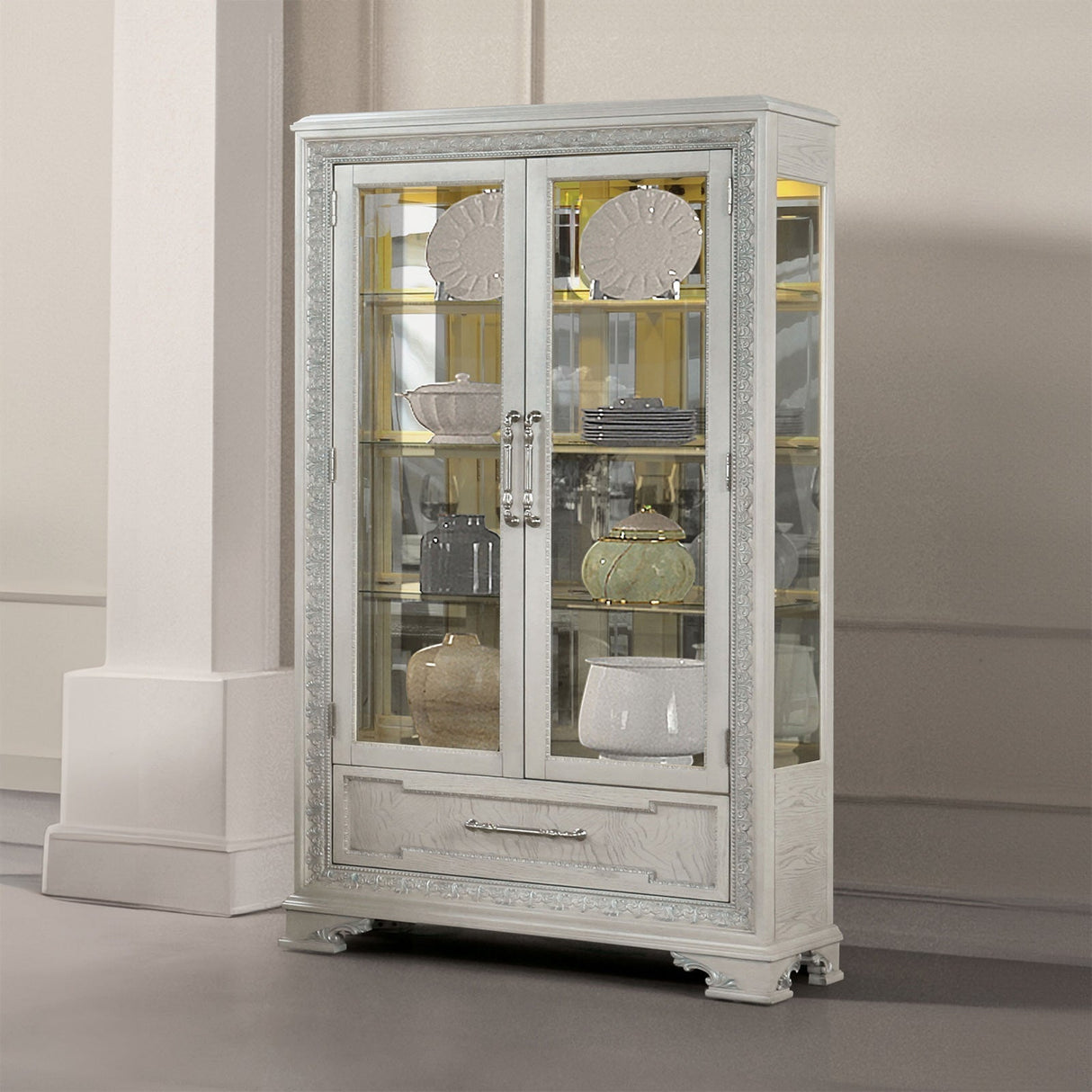 Stella Mia Ivory Curio Cabinet