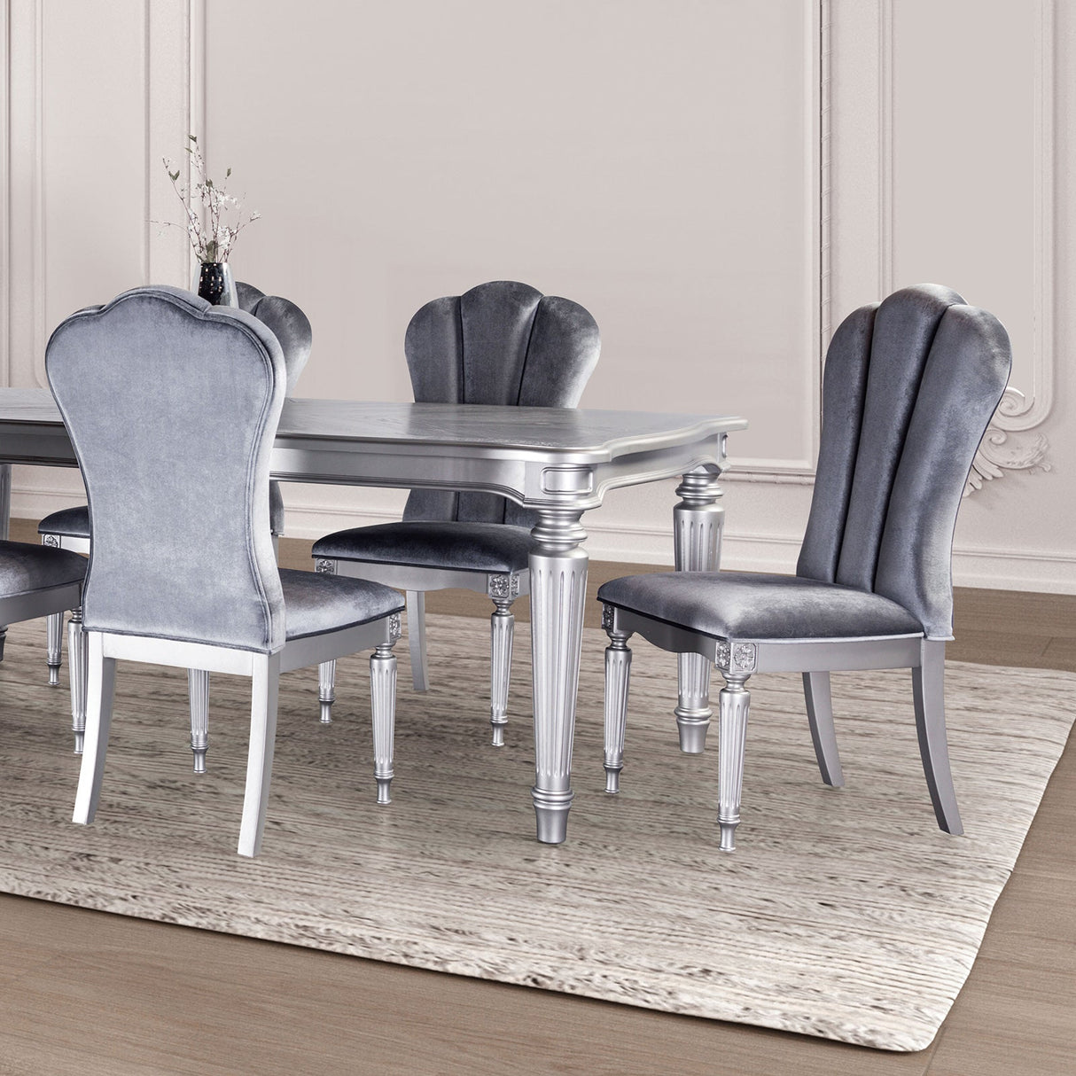 Melodi Parc Silver Dining Table