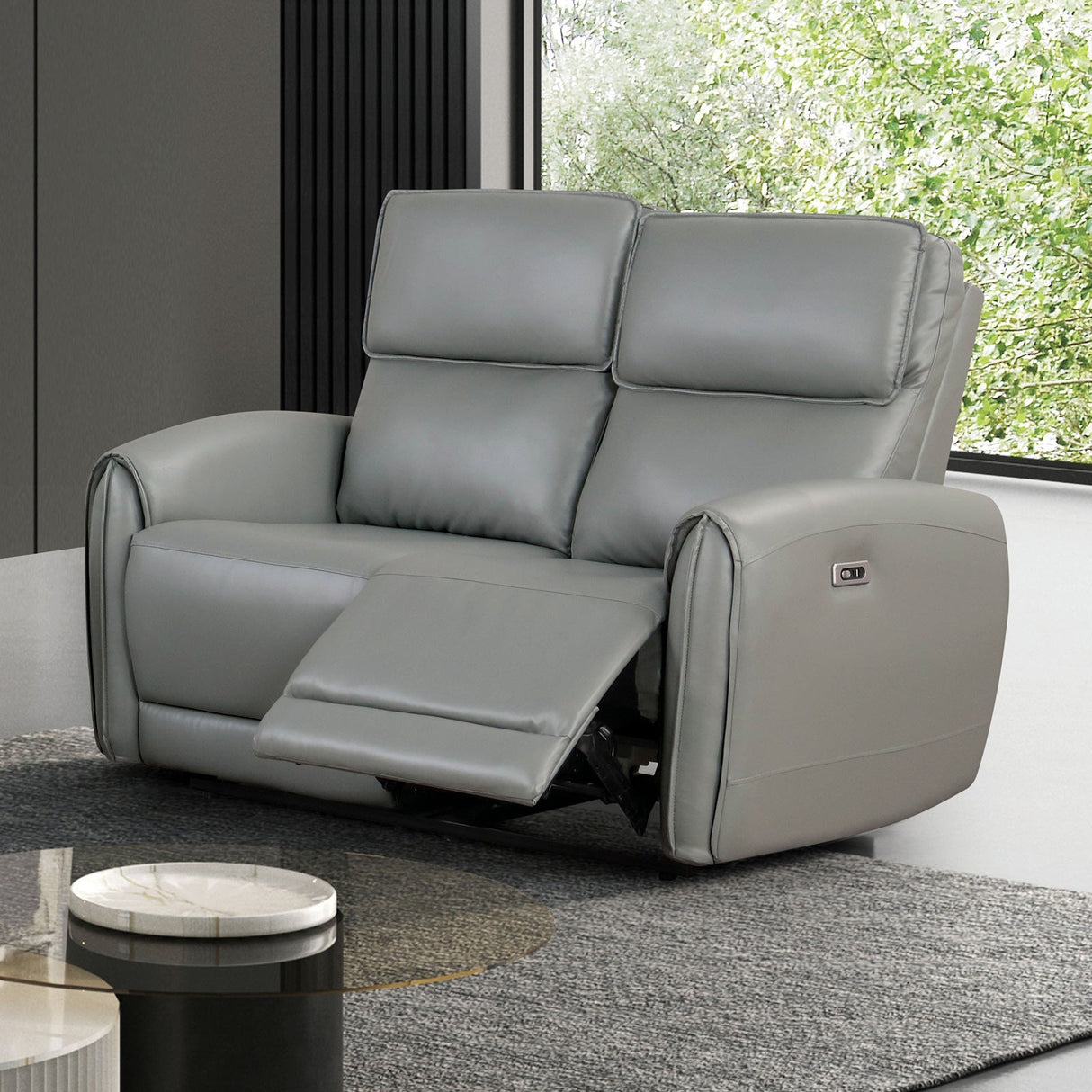 Schlieren Gray Power Loveseat