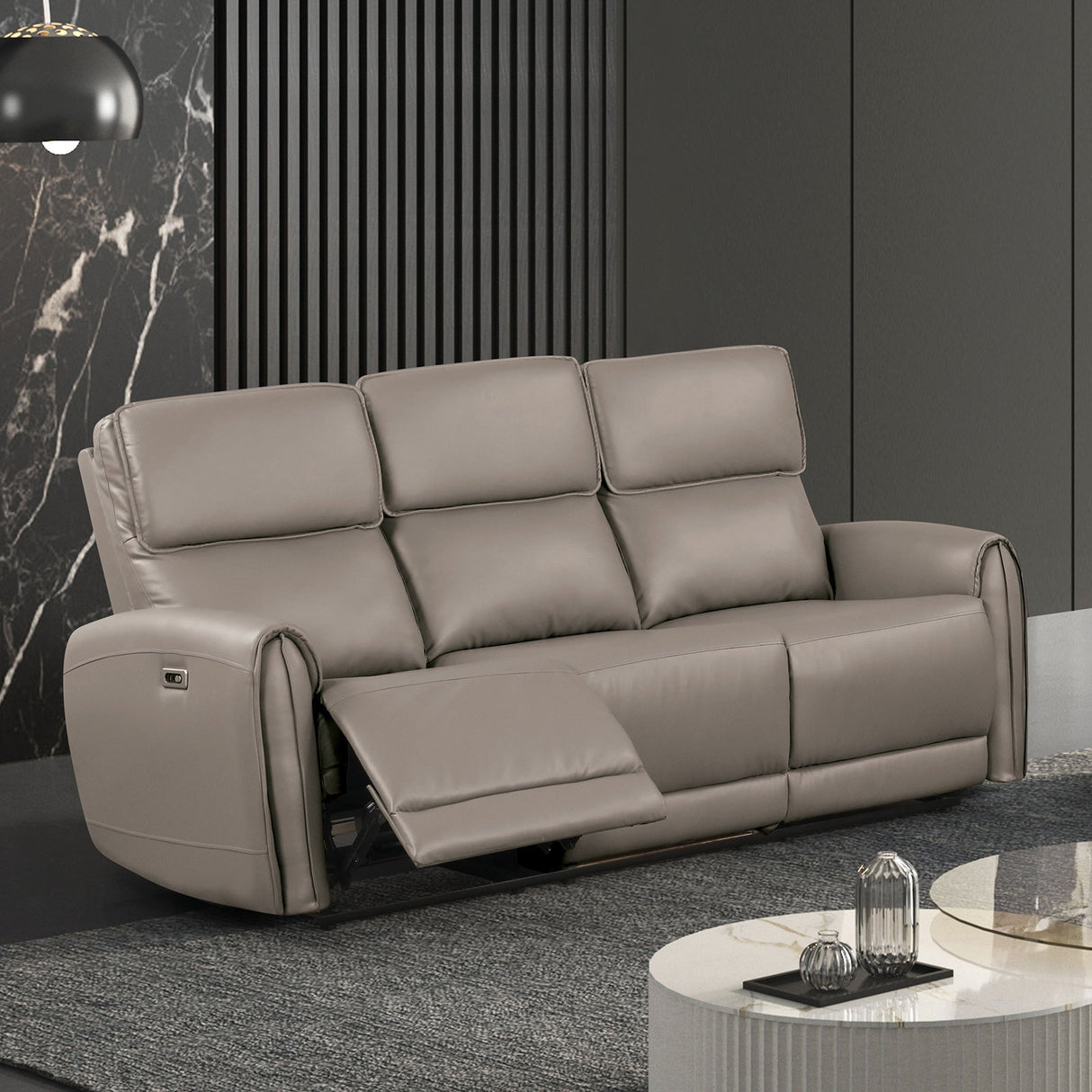 Schlieren Light Brown Power Sofa