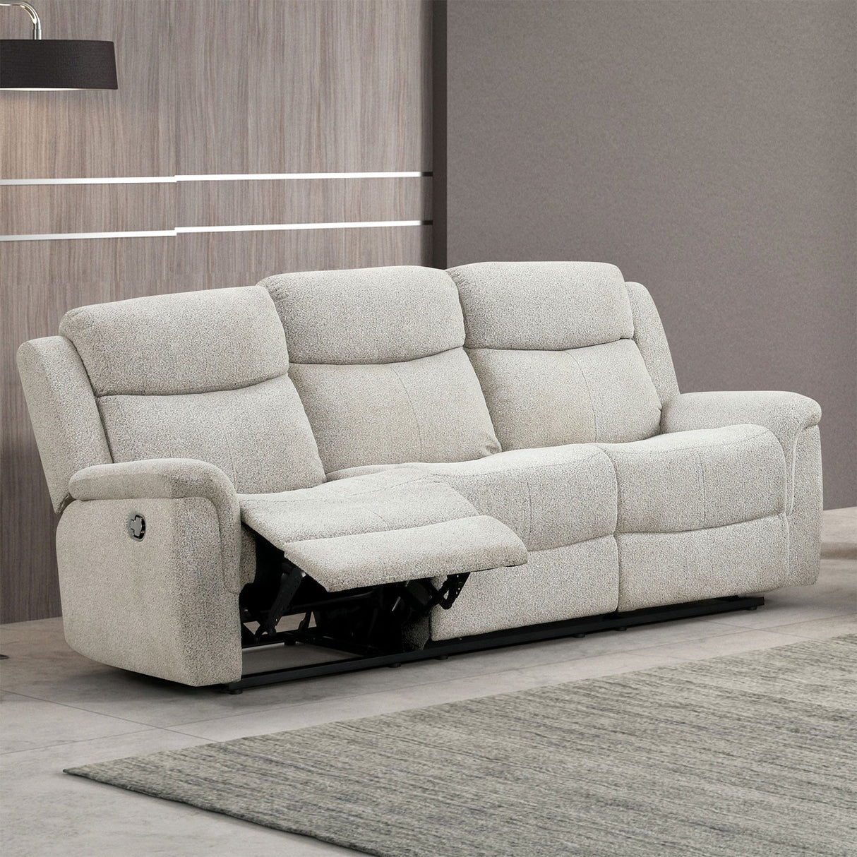 Sandbach Light Gray Manual Reclining Sofa