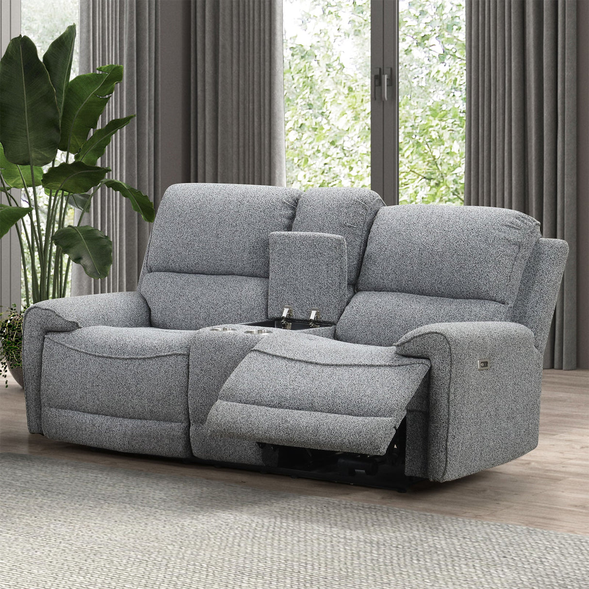 Morcote Gray Power Loveseat