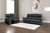 Bienne Black Sofa Manual Recliner