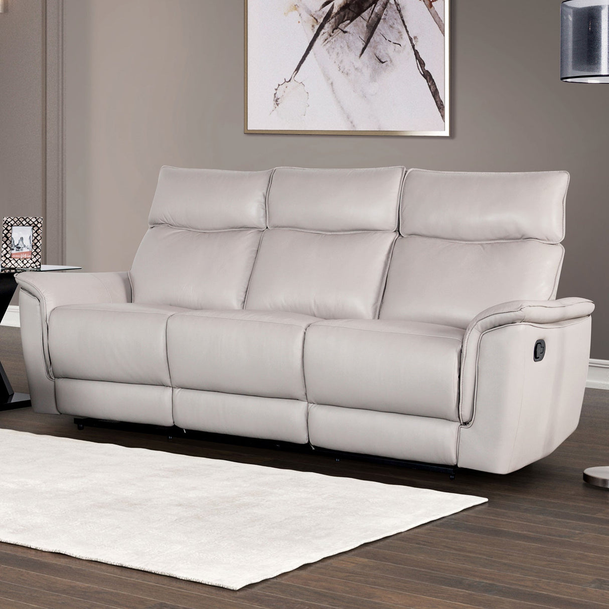 Bienne Taupe Sofa Manual Recliner