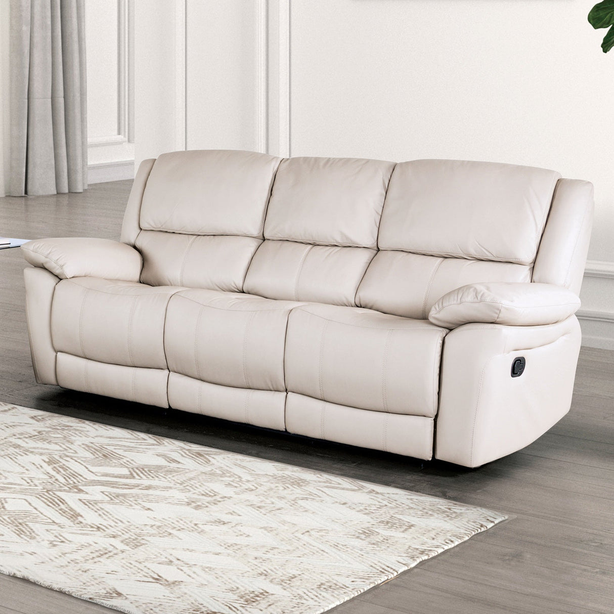 Glarus White Sofa Manual Recliner