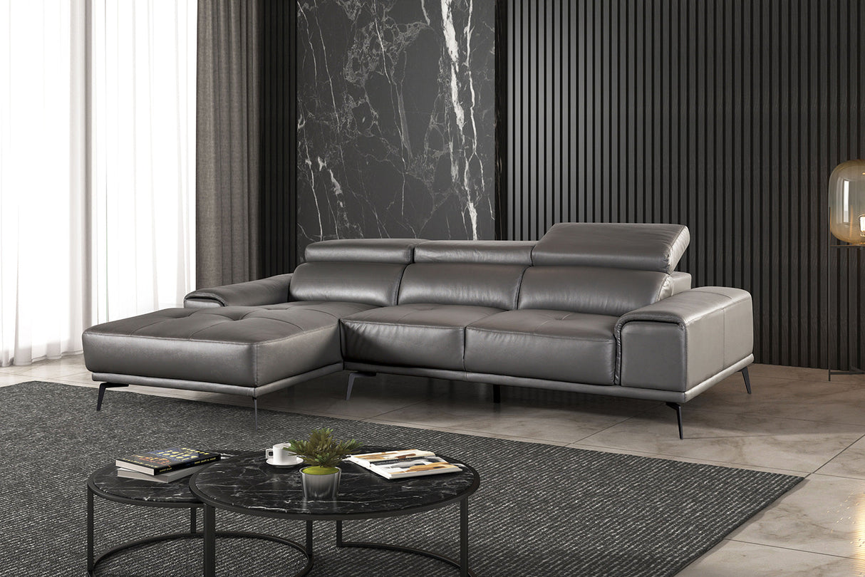 Vadso Dark Gray Sectional, Left Chaise