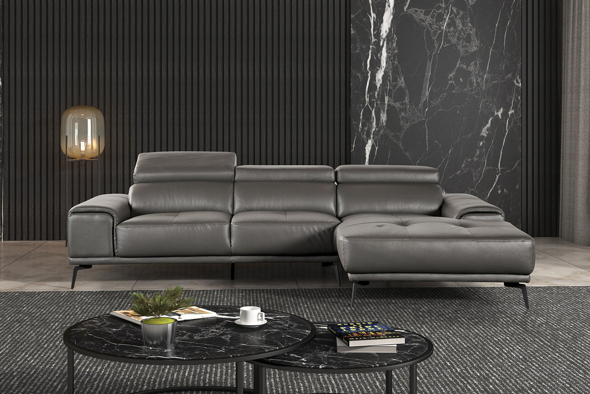 Vadso Dark Gray Sectional, Right Chaise