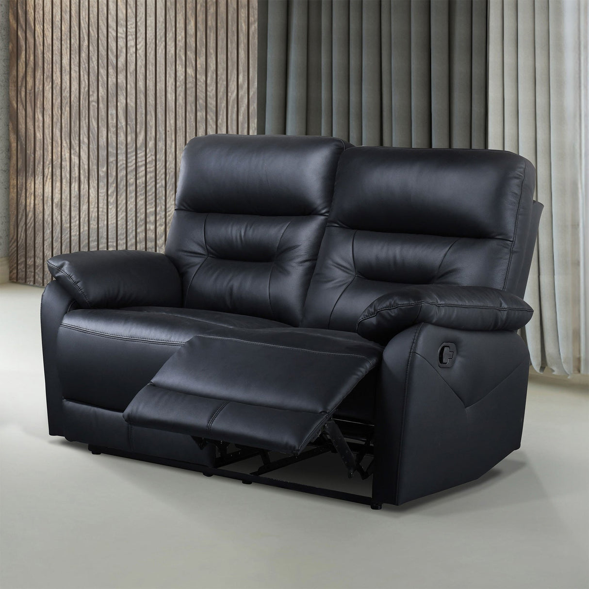 Micaelis Black Manual Recline Loveseat