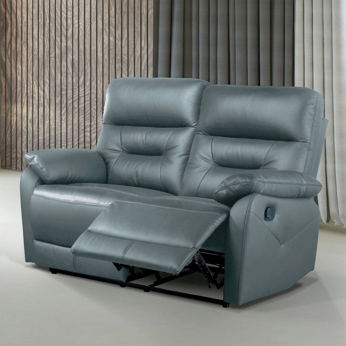 Micaelis Slate Blue Manual Recline Loveseat