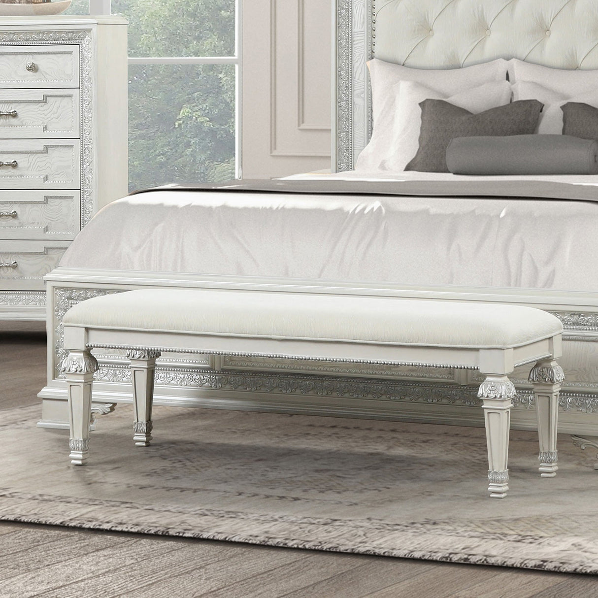 Stella Mia Creamy White Bench