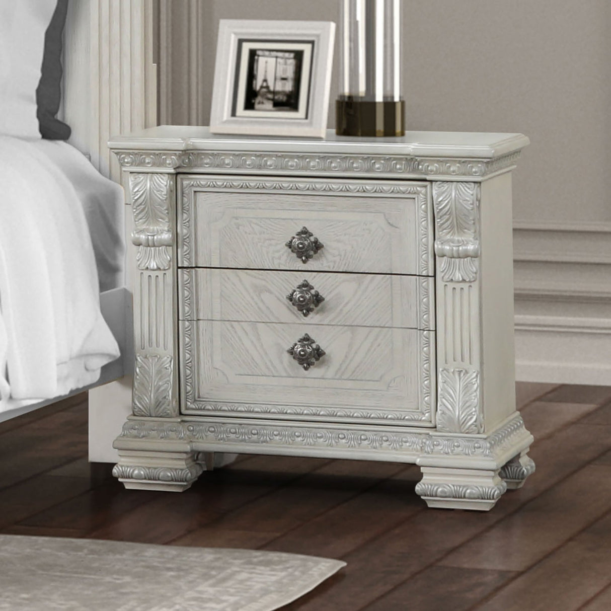 Promenade Wire Brushed White Nightstand