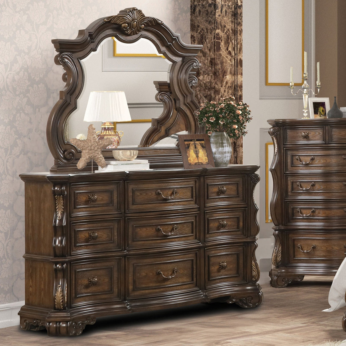 Leovanni Dark Brown Dresser