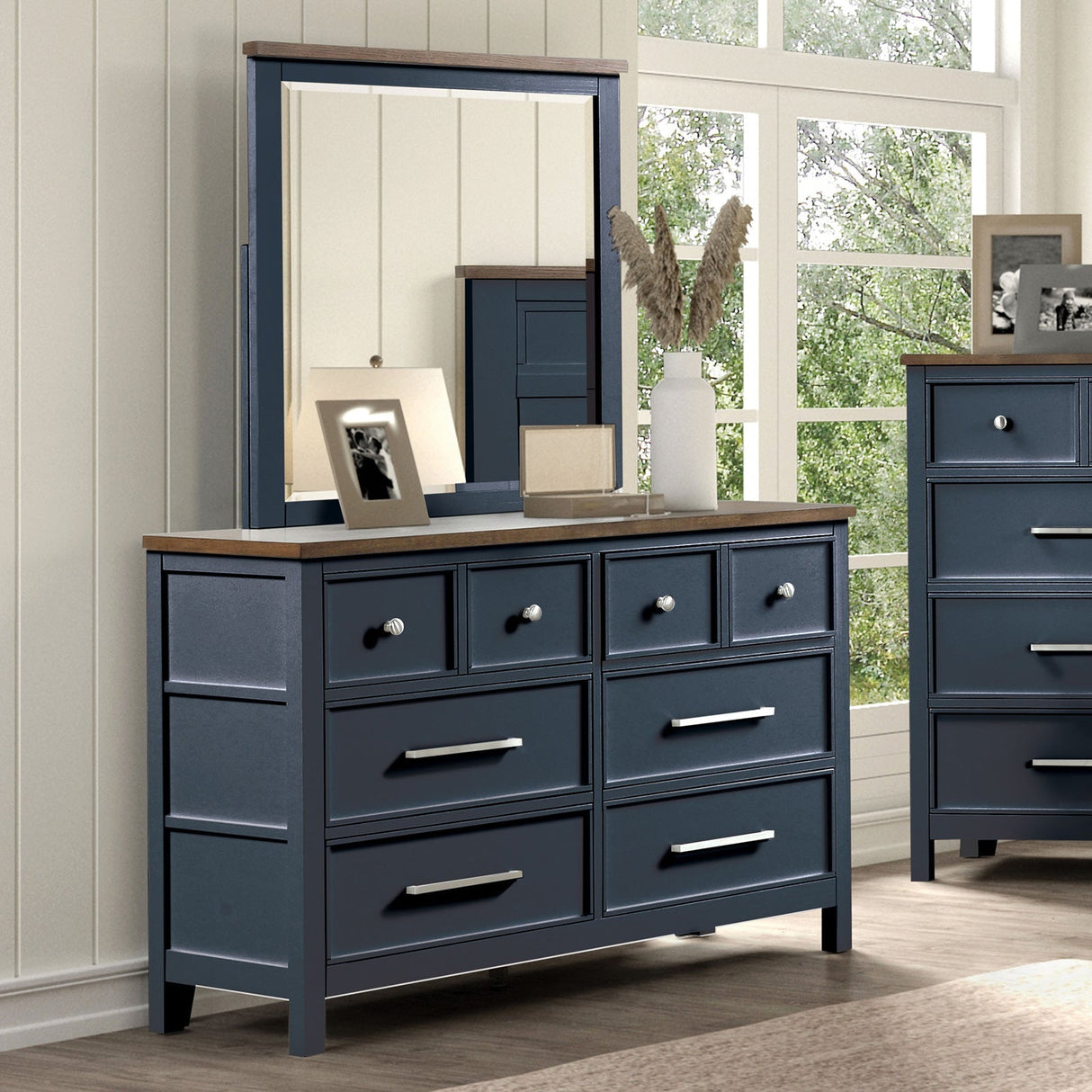 Pinetop Blue/Dark Brown Dresser