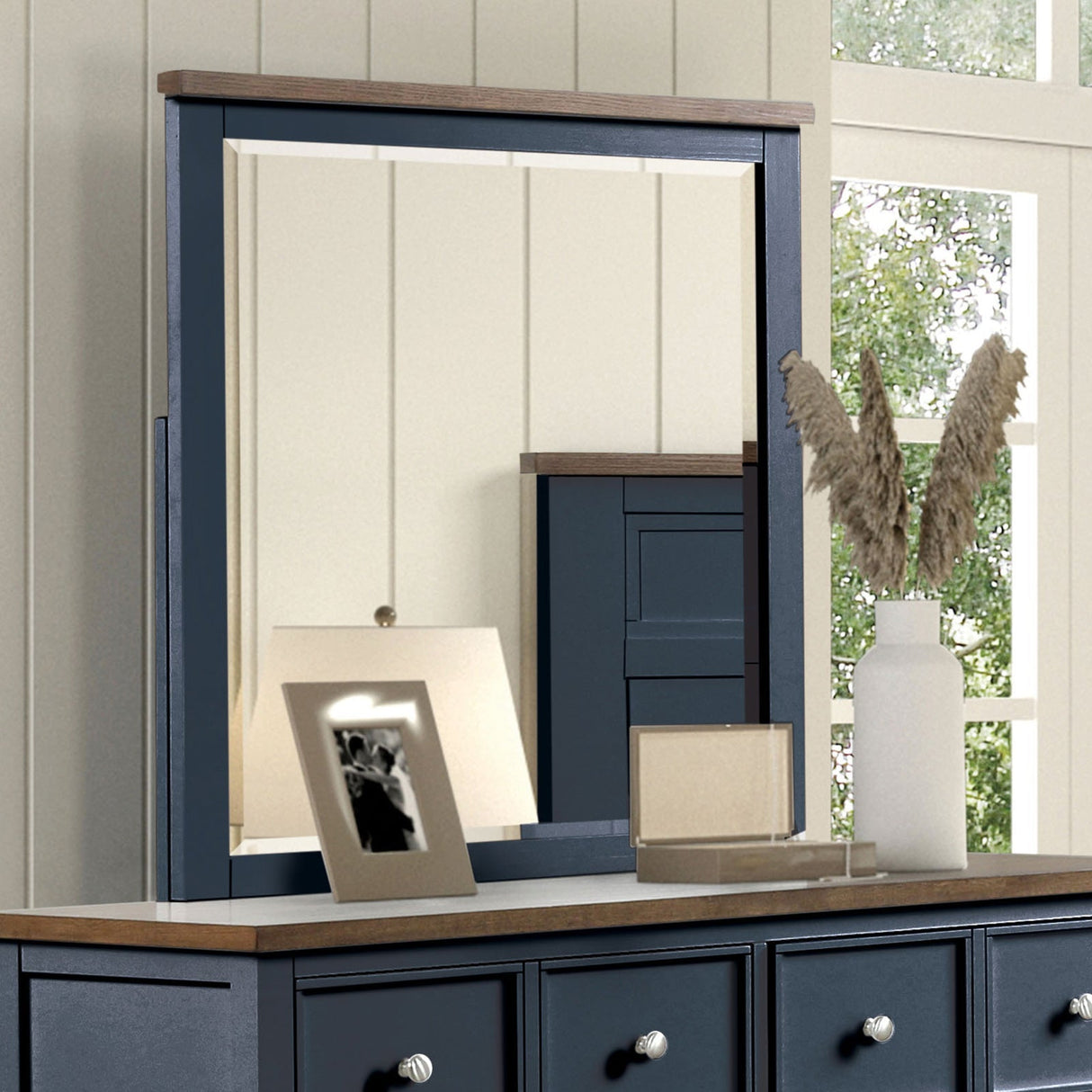 Pinetop Blue/Dark Brown Mirror