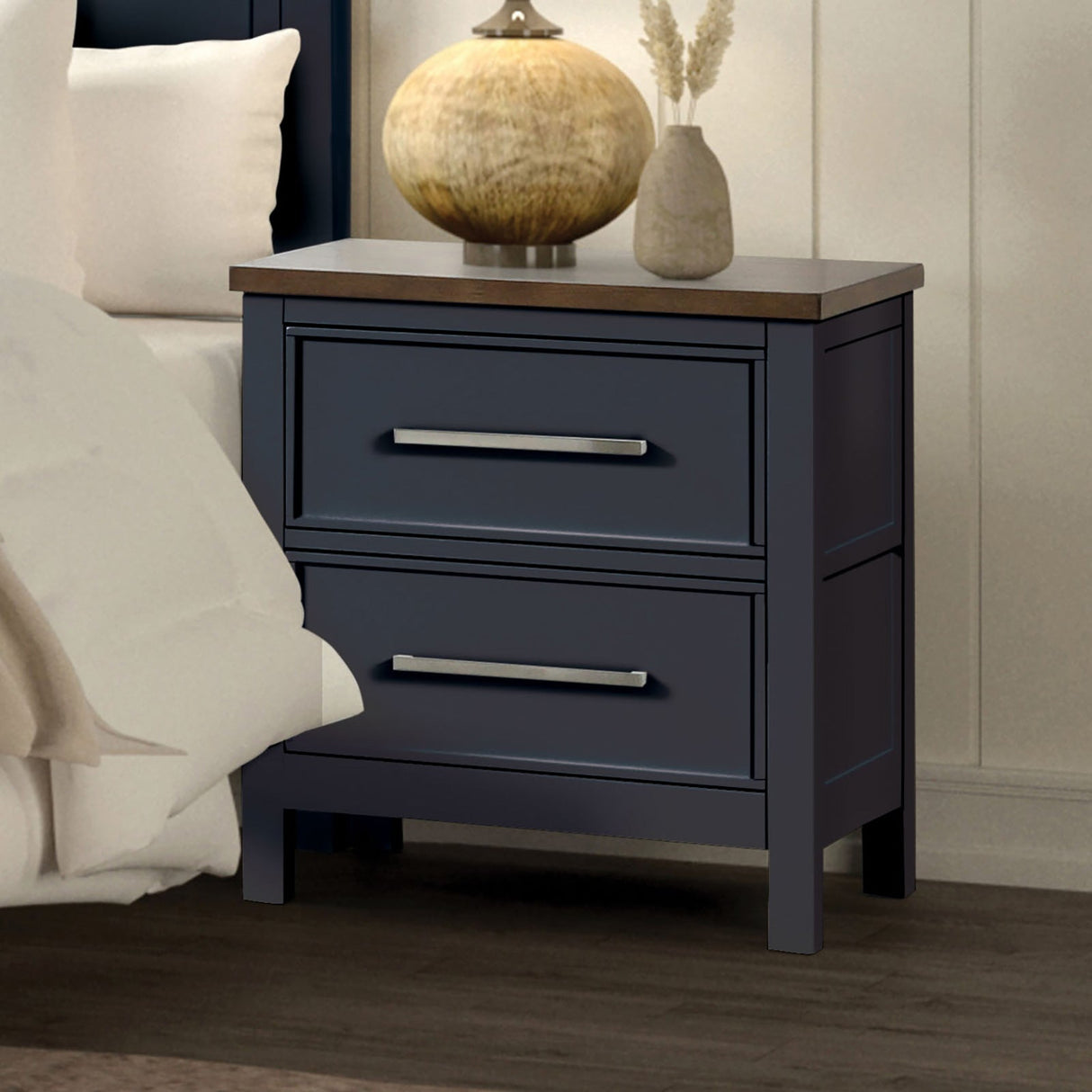 Pinetop Blue/Dark Brown Nightstand