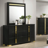 Lillestrom Black/Gold Dresser