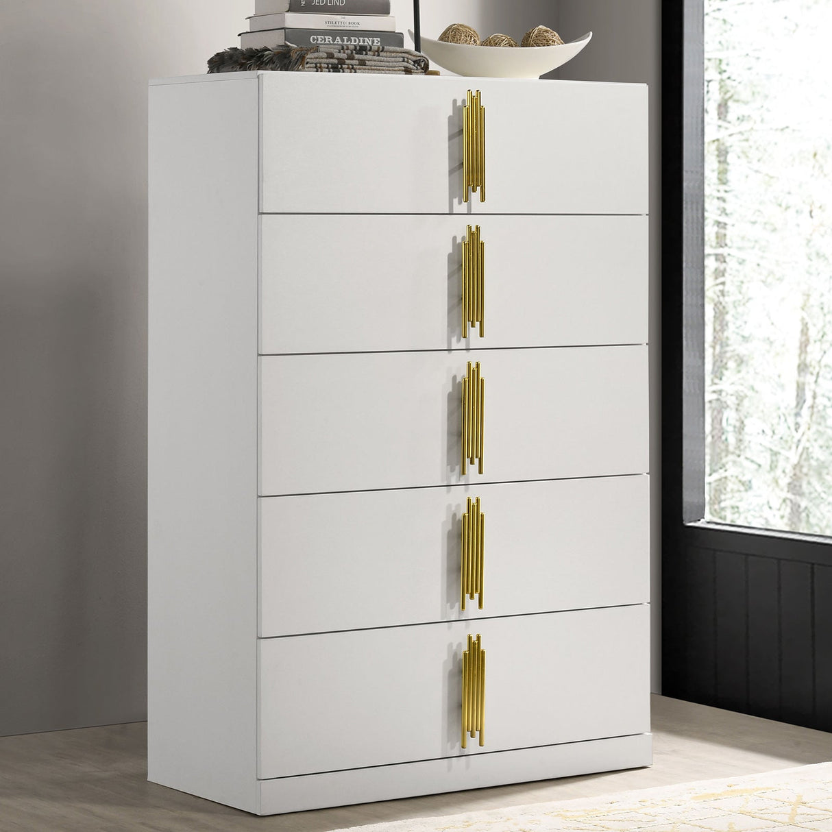 Basildon White/Gold Chest