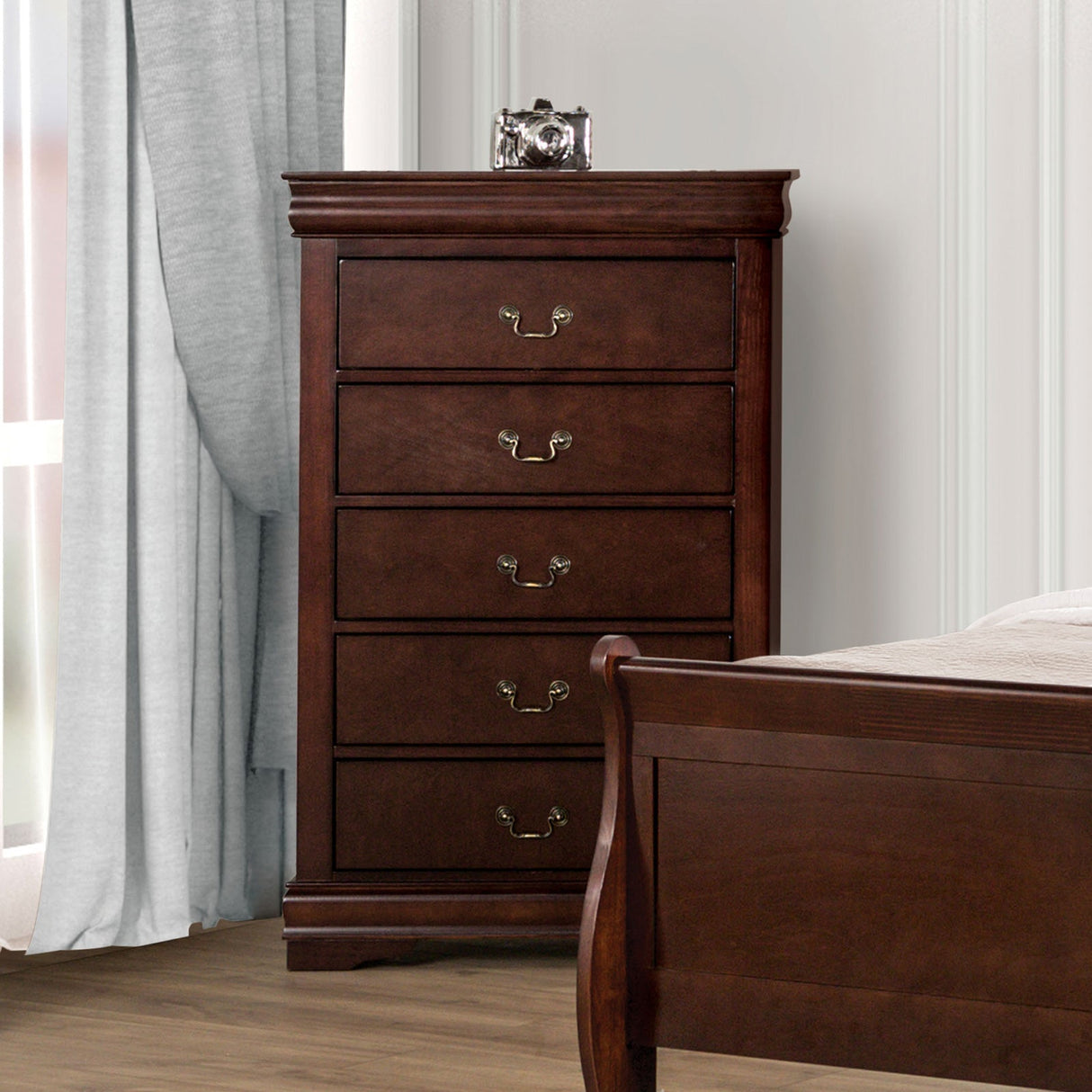 Louis Philippe Dark Cherry Chest