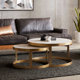 Michaelangelo 36" Nesting Coffee Table with White Marble by Home Trends & Design at Eve Furniture
