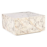Nile 32" Drum Coffee Table in Alabaster Marble by Home Trends & Design at Eve Furniture