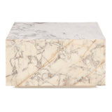 Nile 32" Drum Coffee Table in Alabaster Marble by Home Trends & Design at Eve Furniture