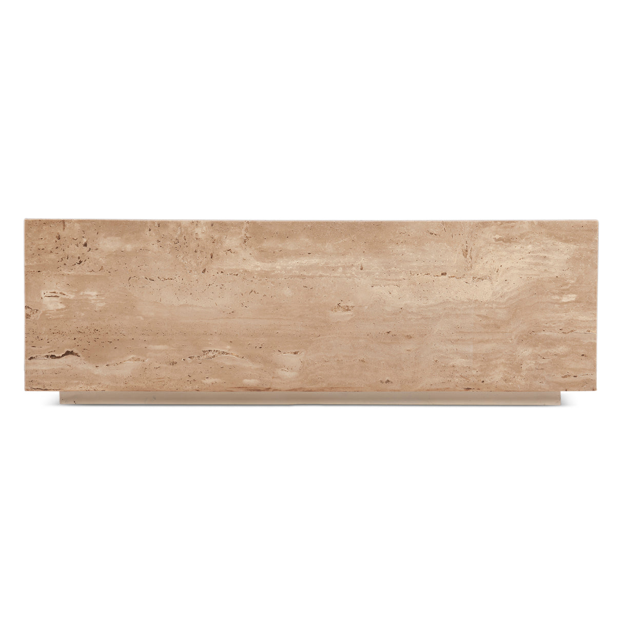 Nile 50" Drum Coffee Table in Travertine Stone by Home Trends & Design at Eve Furniture