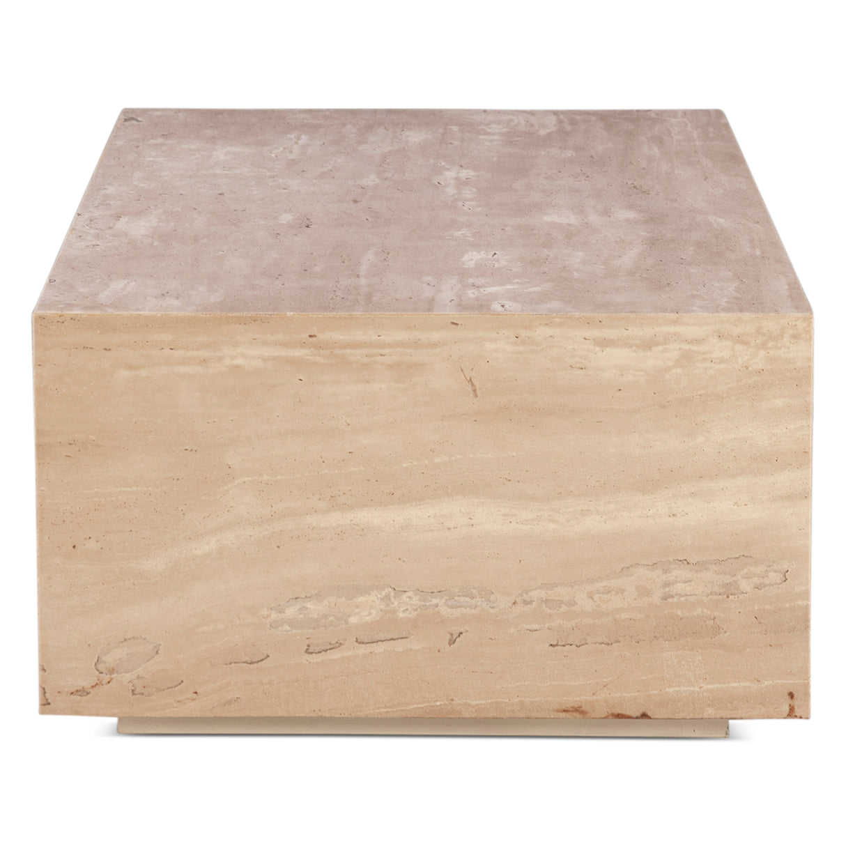 Nile 50" Drum Coffee Table in Travertine Stone by Home Trends & Design at Eve Furniture