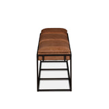 New York 62" Bench in Cognac Leather and Iron by Home Trends & Design at Eve Furniture
