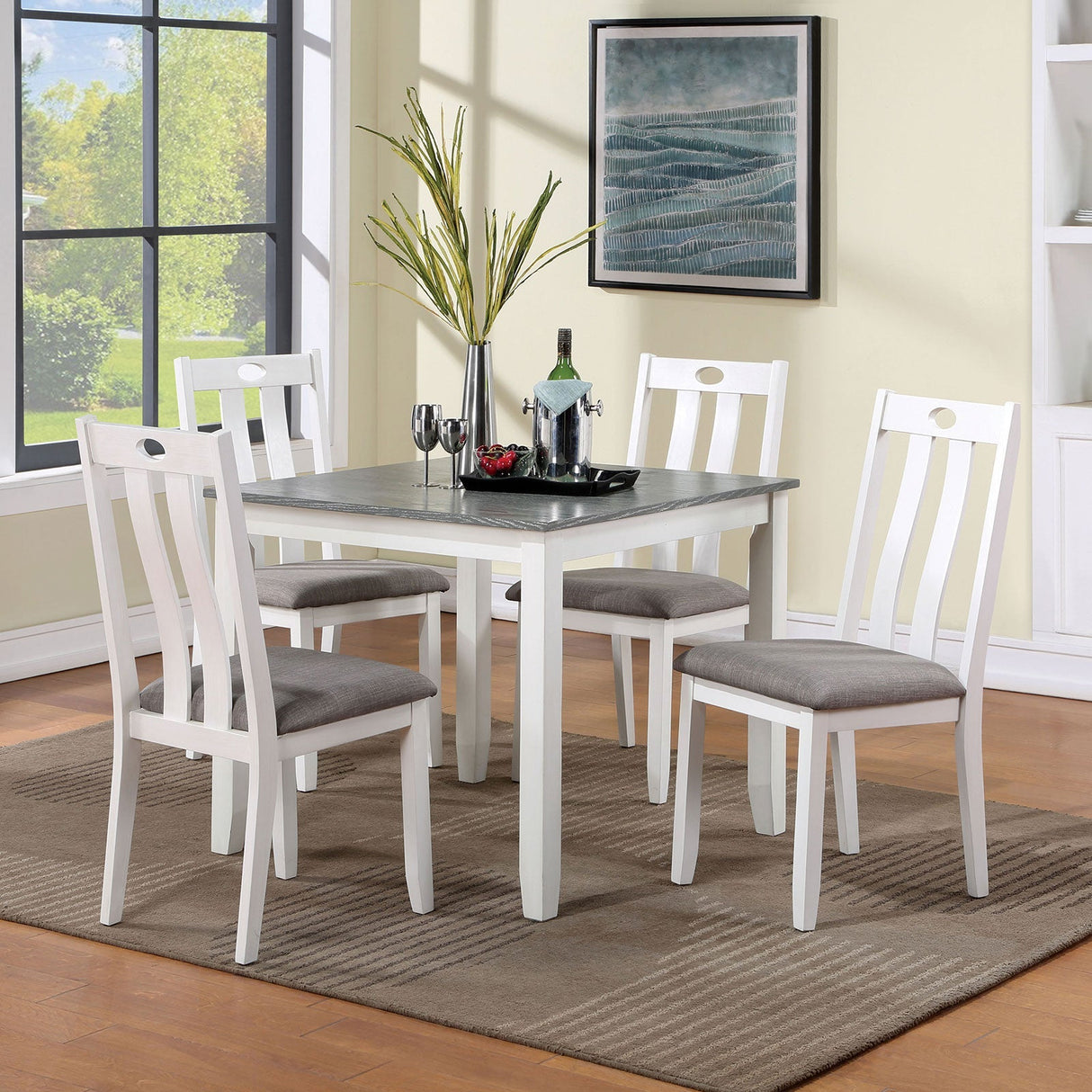 Dunseith White/Gray 5 Pc. Dining Set