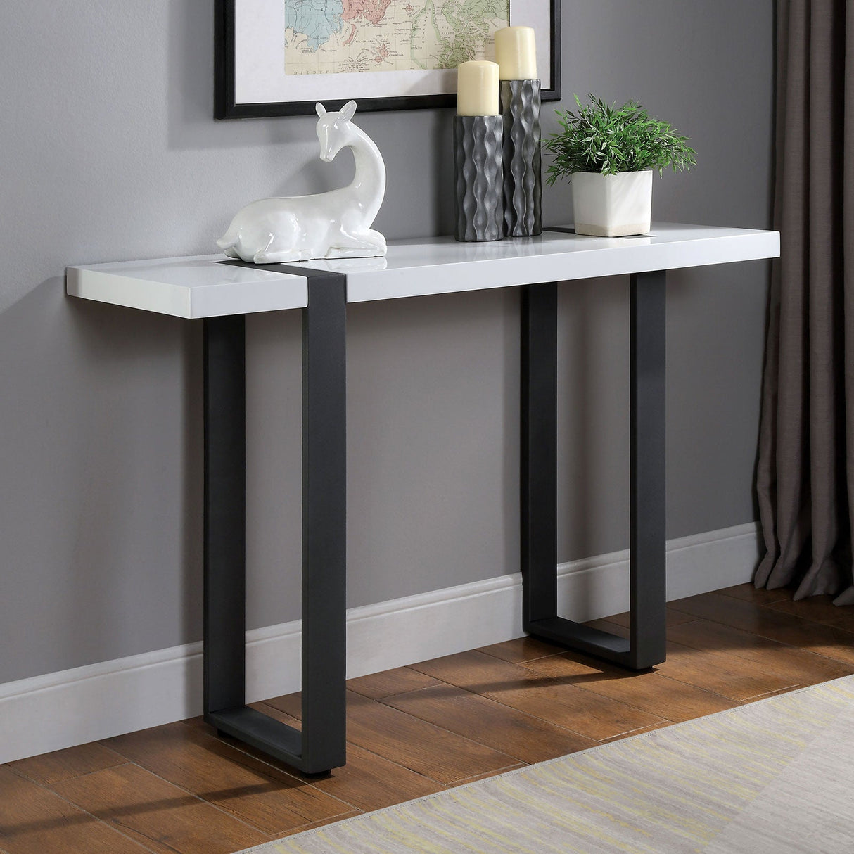 Eimear White/Black Sofa Table