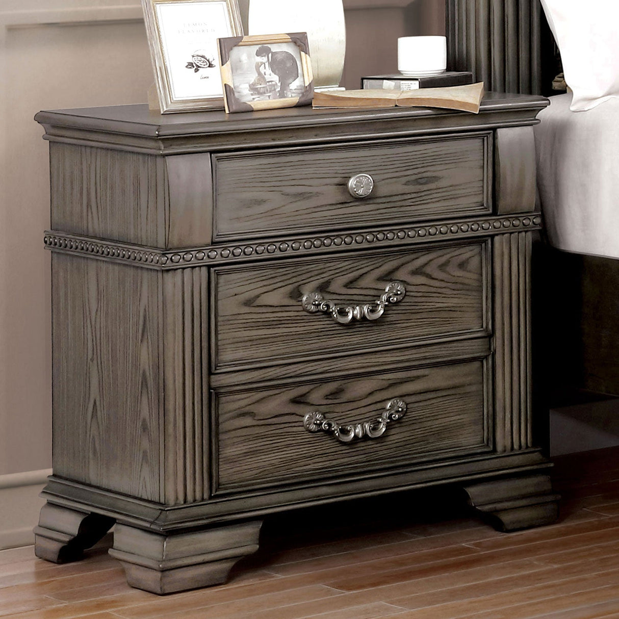 Pamphilos Gray Night Stand