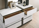 Birsfelden White/Metallic Gray Dresser